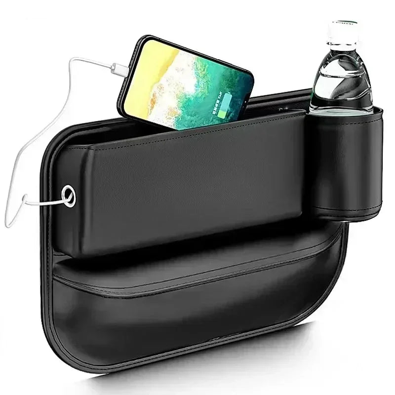 Car Seat Gap Filler Organizer Multifunctional Storage Box Pocket Console Crevice Leather Holder Cup Phone Key Card Auto