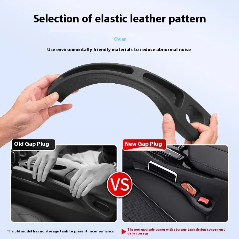 Car Seat Gap Filler Organizer Waterproof Leak Strip Car Seat Gap Plug Strip with 2 Grooves Seat Gap Storage Interior Accessories