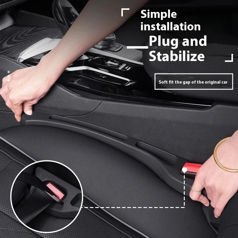 Car Seat Gap Filler Organizer Waterproof Leak Strip Car Seat Gap Plug Strip with 2 Grooves Seat Gap Storage Interior Accessories