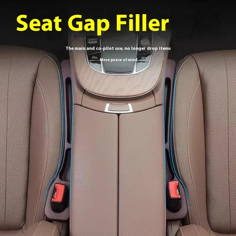 Car Seat Gap Filler Organizer Waterproof Leak Strip Car Seat Gap Plug Strip with 2 Grooves Seat Gap Storage Interior Accessories
