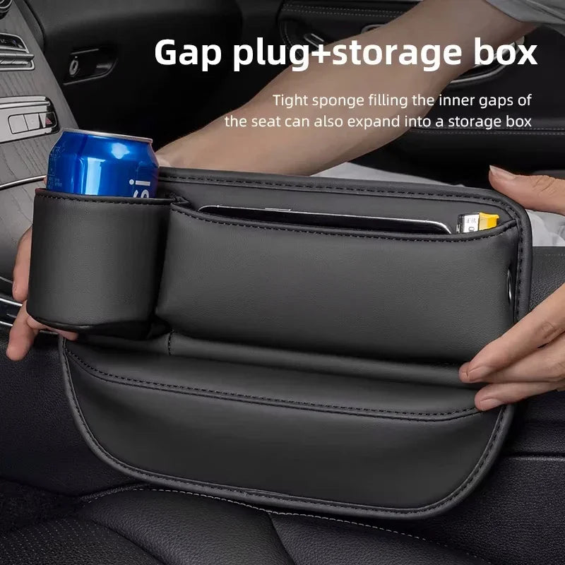Car Seat Gap Filler Organizer Multifunctional Storage Box Pocket Console Crevice Leather Holder Cup Phone Key Card Auto