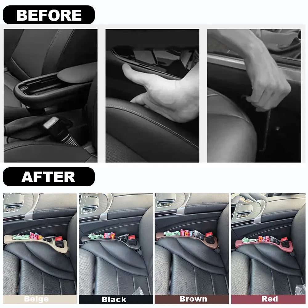 2pcs Car Seat Gap Filler Organizer Waterproof Car Seat Gap Plug Strip with 2 Grooves Seat Gap Storage Auto Interior Accessorie